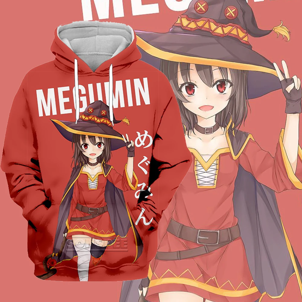 Бренд SONSPEE толстовки Kawaaii Megumin KonoSuba с 3d принтом хипстерские аниме топы унисекс