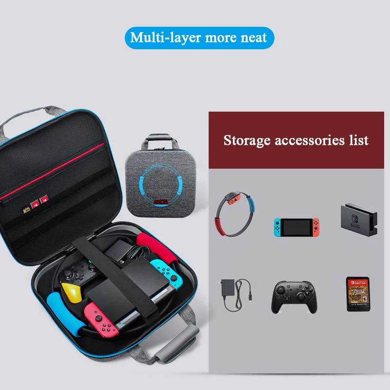

Travel Portable Handle Storage Bag For Nintendo Switch Bag Console Carrying Fitness Ring Case For NS Swtich Accessories