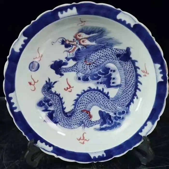 Коллекция китайских синих и белых глазури красный дракон кружева