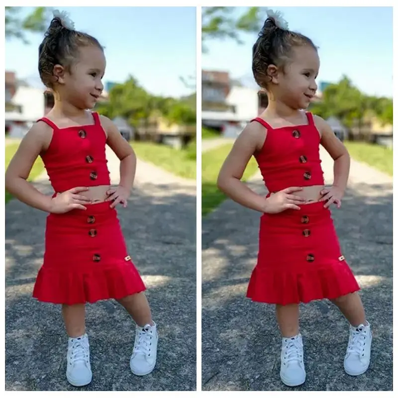 Лидер продаж летняя одежда для детей комплект из 2 предметов маленьких девочек