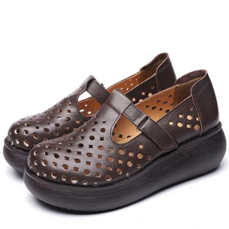 Акция 2022 весенне-летняя обувь из натуральной кожи с отверстиями Женская Удобная