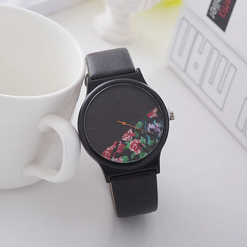 new fashion women watches luxury famous brand ladies wrist watches women flower leather strap quartz watch relogio feminino hot free global shipping