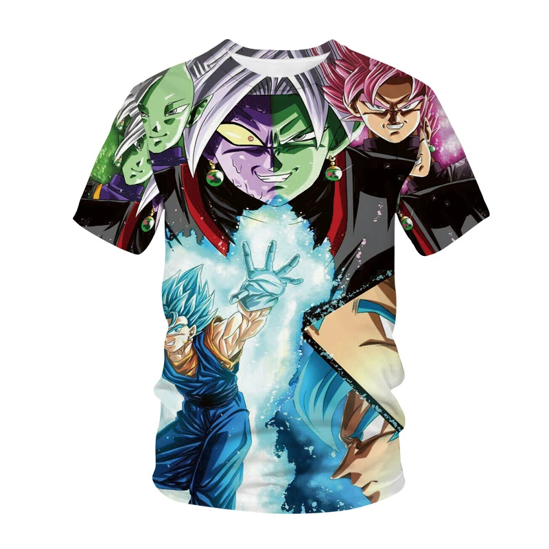 

3D Printed Game Animation Dragon Bead Men and Women Street Casual Sports Short Sleeve Summer Children's T-Shirt Sun Wukong