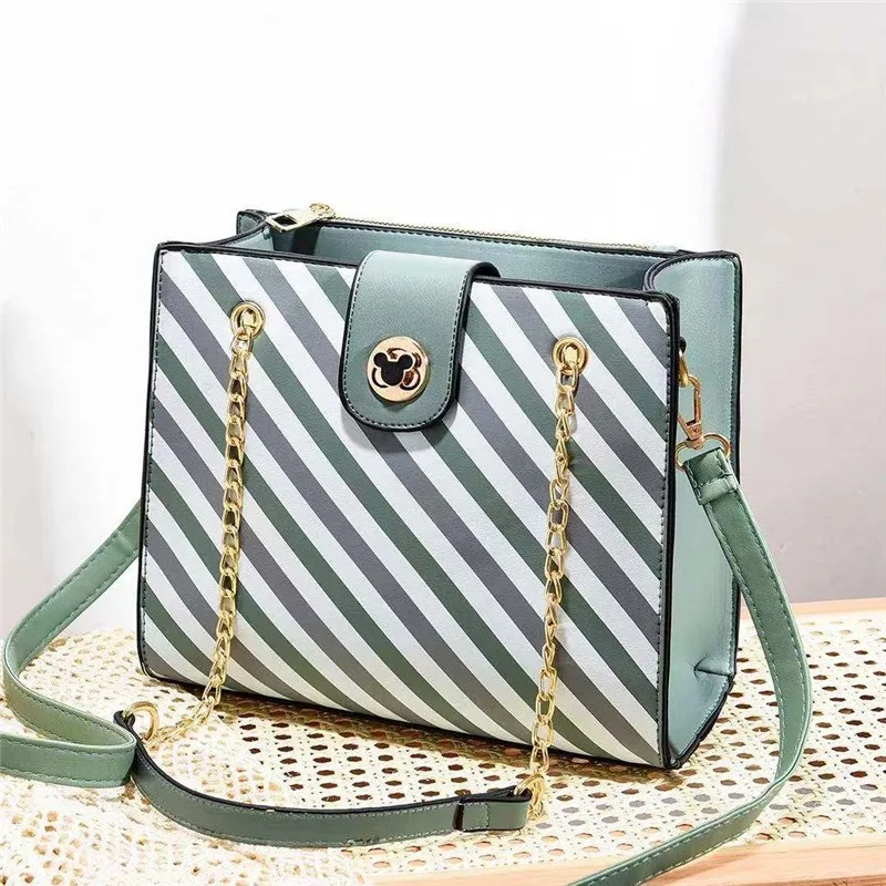 

Top Quality Luxury Brand 2021 New Fashion All-match Stripe Portable Chain Bag Ladies Shoulder Diagonal Square Bag Sac Luxe Femme