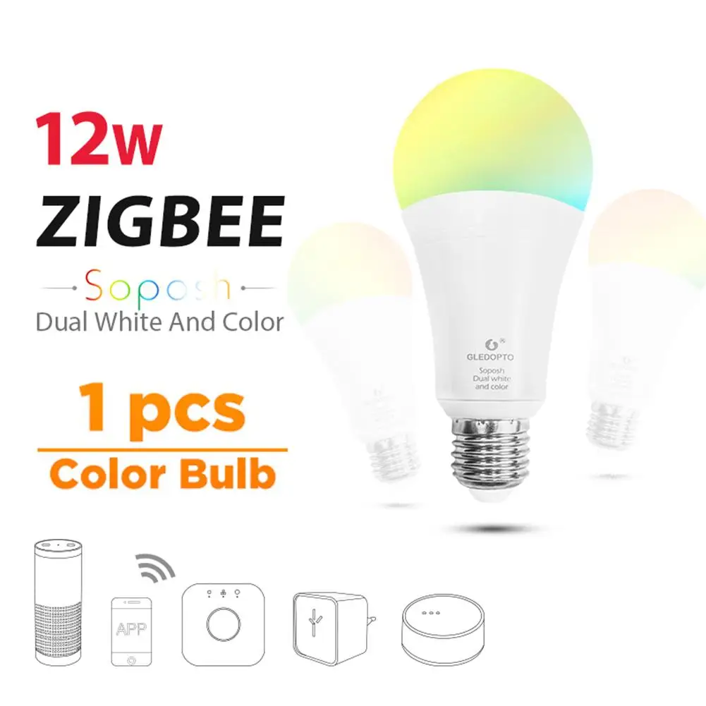 

GLEDOPTO E27 12W Smart Full Color Control Zigbee RGB+CCT LED Light Lamp Bulb LED Light Lamp Bulb Control LED Light Lamp Bulb LED