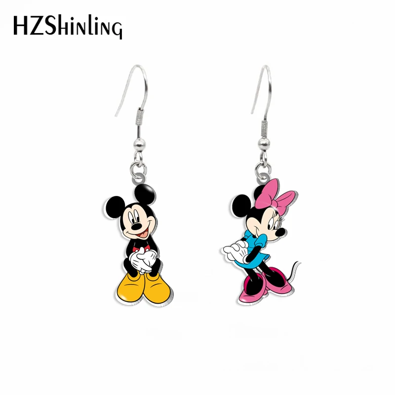 

New Arrival Acrylic Hook Earrings Mickey Mouse Minnie Cute Hook Earrings resin Epoxy