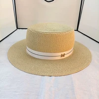 summer new woman trend top hat straw outdoor beach shade sun tourist attractions variety of colors party wear letter decoration