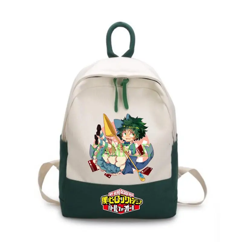 19&quot Anime My Hero Academia Midoriya Izuku Canvas Schoolbag Student Backpack Teenagers Book Bags Travel Laptop Cosplay Satchel |