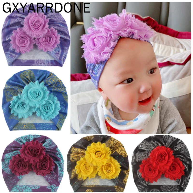 2020 детская шапочка для девочек с цветочным принтом весна-лето шапка маленьких