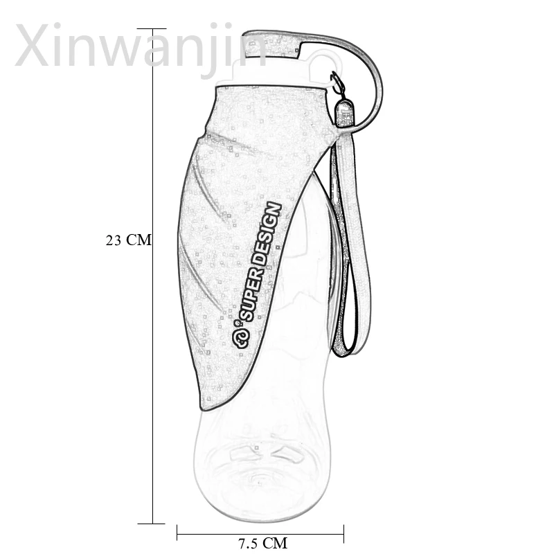 580 мл портативная бутылка для воды питомца собаки мягкий силиконовый лист дизайн