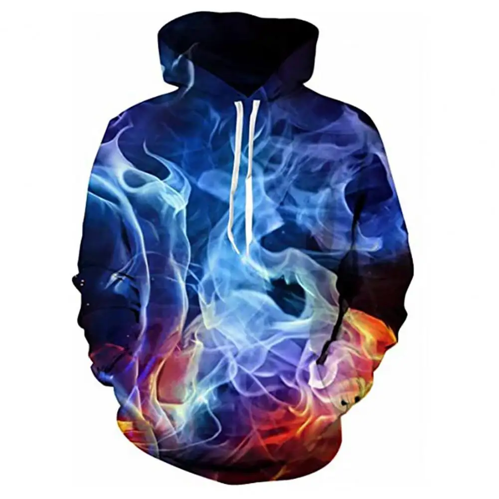 

Hoodies 3D Printed Men Women Long Sleeve Pullover Hoodie 3D Flame Geometry Pattern Hooded Pullover Sweatshirt Male Clothing