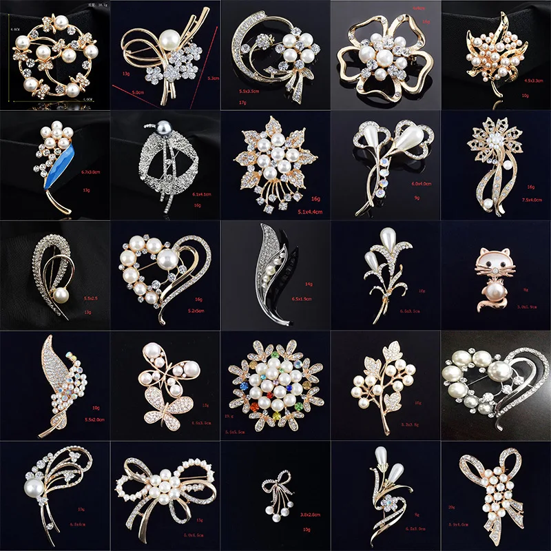 

Hotsale Creative Flower Pearl Brooch Female Korean Rhinestone Corsage All-match Clothing Jewelry Pin Wholesale