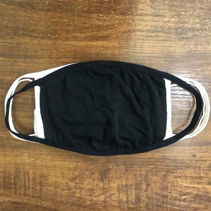 Двухслойная маска для лица черная и белая рта моющаяся многоразовая