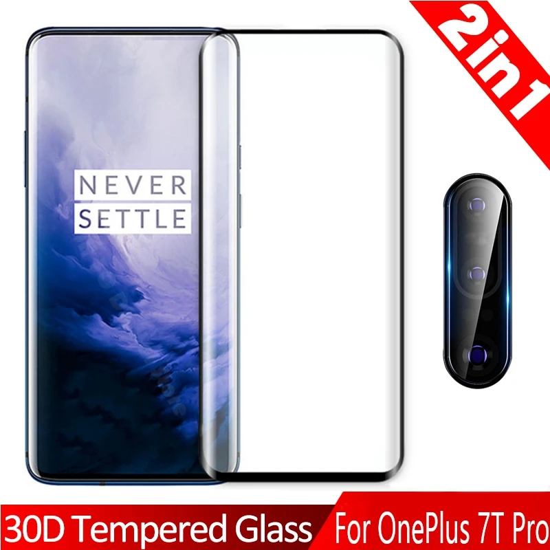 Стекло для камеры 2 в 1 + закаленное стекло oneplus 7 t Pro Взрывозащищенная Защита