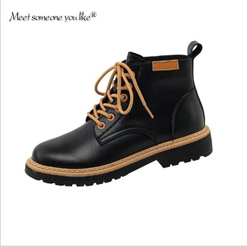 Высококачественная Женская обувь в британском стиле короткие сапоги корейский