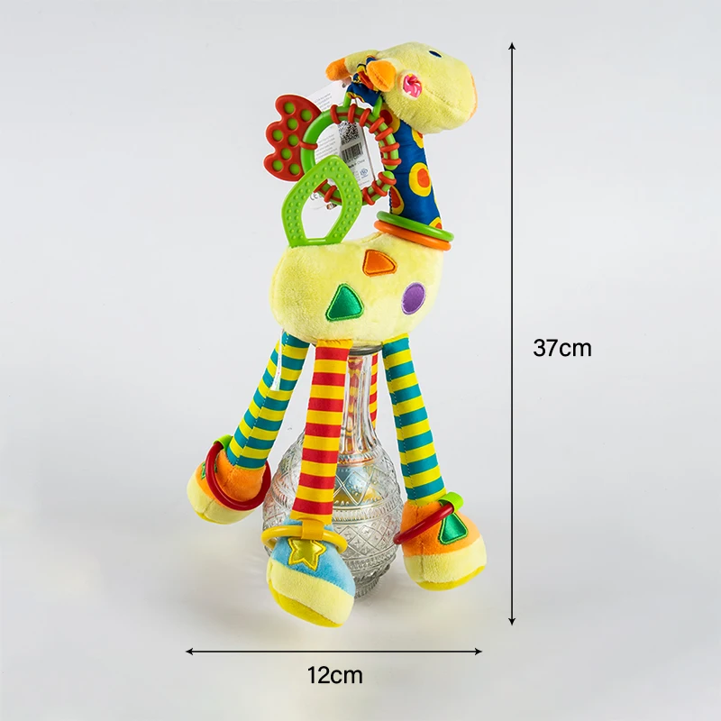 

Plush Infant Toys Soft Giraffe Animal Handbells Baby Development Lovely Newborn Baby Rattles Plush Pram Bed Bells Handbell