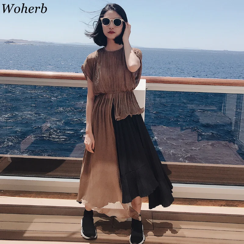 Woherb женская элегантная офисная Однотонная рубашка с коротким рукавом