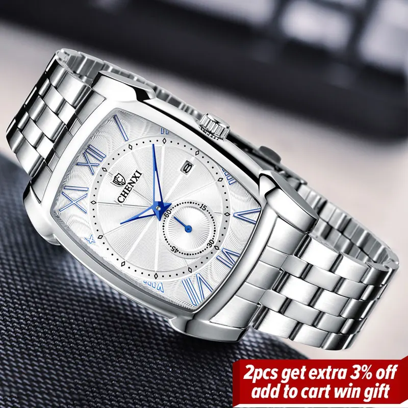 

CHENXI Business Watch Men Top Brand Stainless Steel Quartz Wristwatch Waterproof Luxury Men's Watches Montre Homme Dropshipping