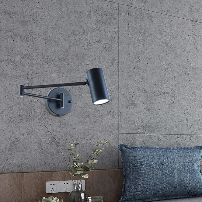Регулируемая поворотная светодиодсветодиодный настенная лампа с длинным