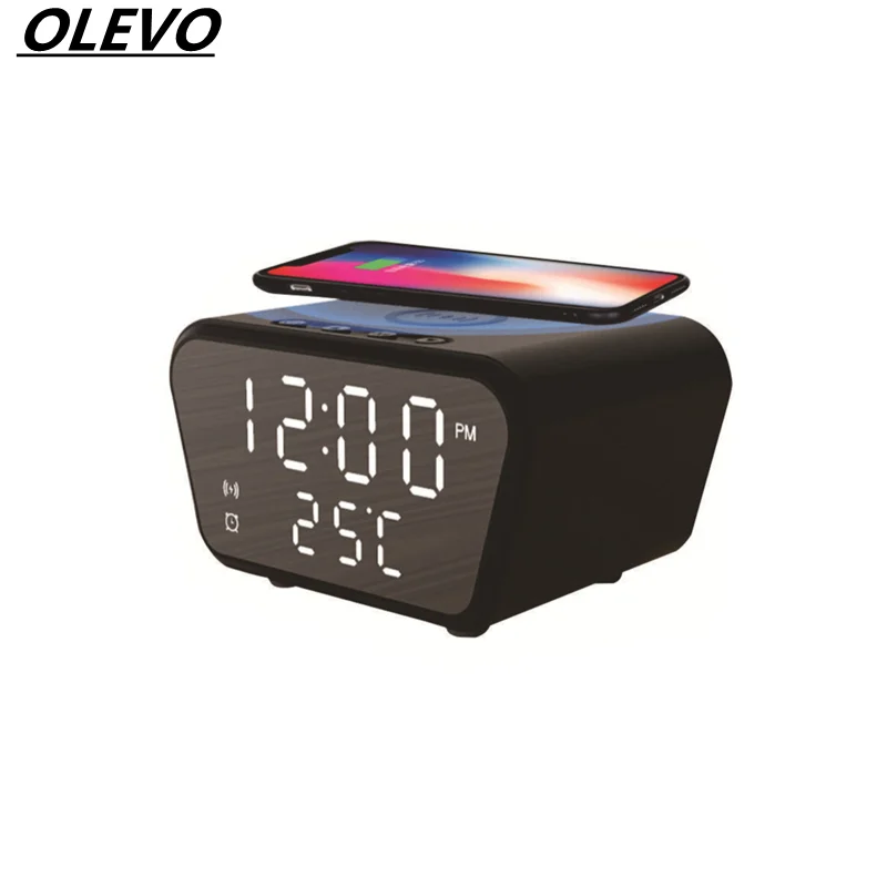 

Digital Display Wireless Charger Date Alarm Clock For Apple iPhone 13 12 11 Xiaomi Huawei Samsung 10W Fast Charging Base
