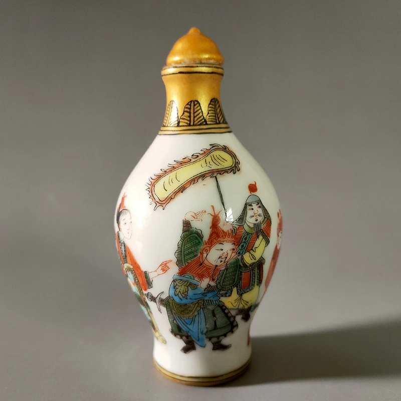 

Exquisite interesting Chinese porcelain Hand Painted Ancient Chinese Character Stories snuff bottle collections decoration gift