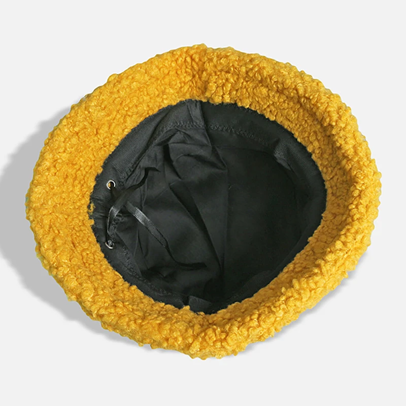 

YSYX Winter Women Hats Teddy Velvet Warm Ear Protector Fisherman Hat Accessories vintage Lamb Velvet Cap Lovely Plush Bucket Hat