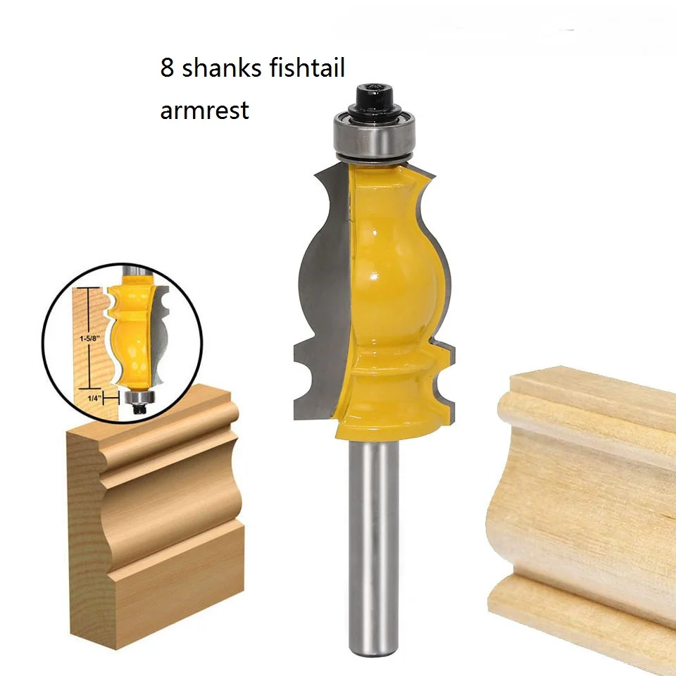 8mm Shank Milling Cutter for Wood Router Bits Woodworking Line Armrest Knife Lace knife Cabinet Door Top Line Cutter
