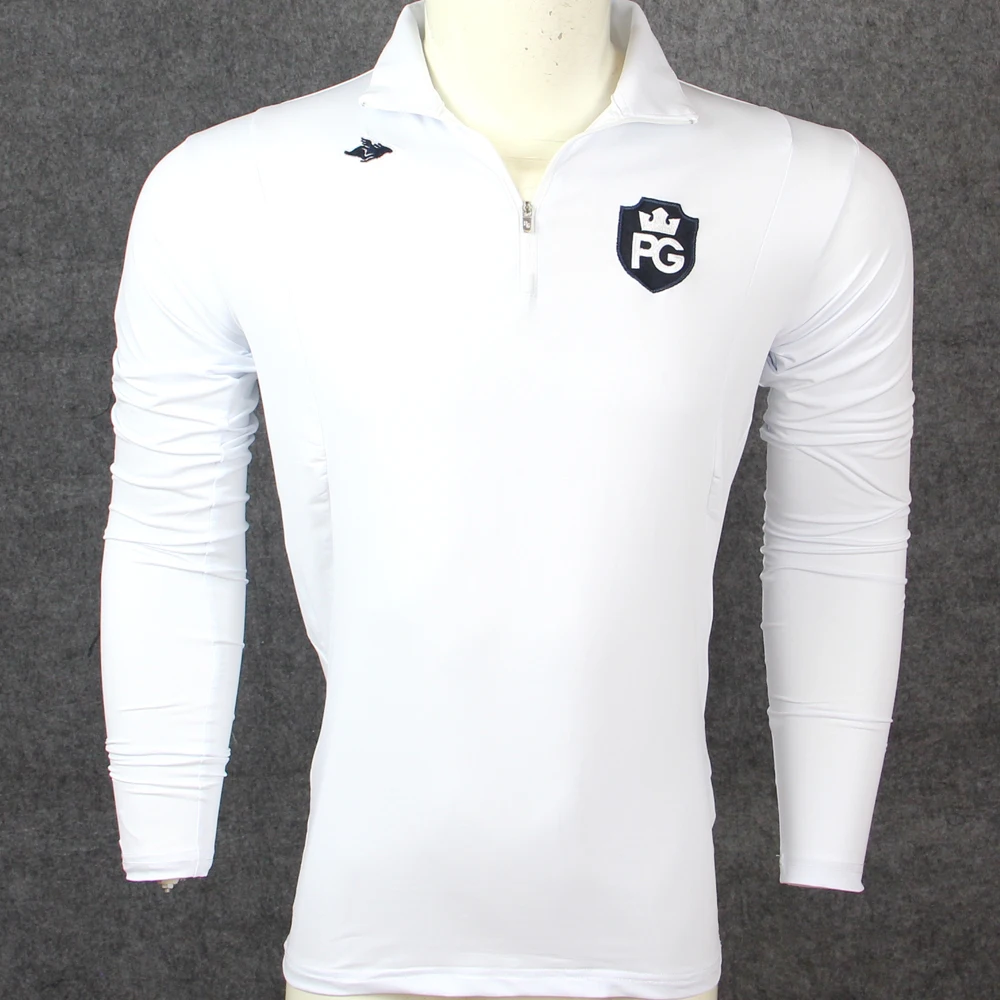 Мужская футболка для тренировок PG Спортивная с длинными рукавами и воротником на