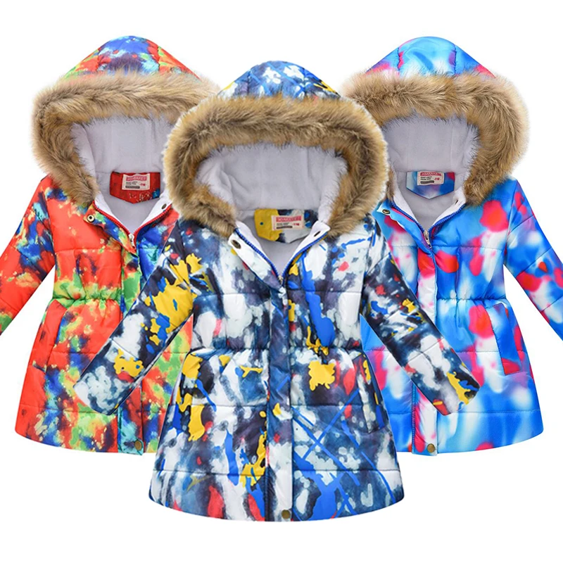 2021New модные куртки для девочек зимняя куртка Детская из хлопка с капюшоном пальто