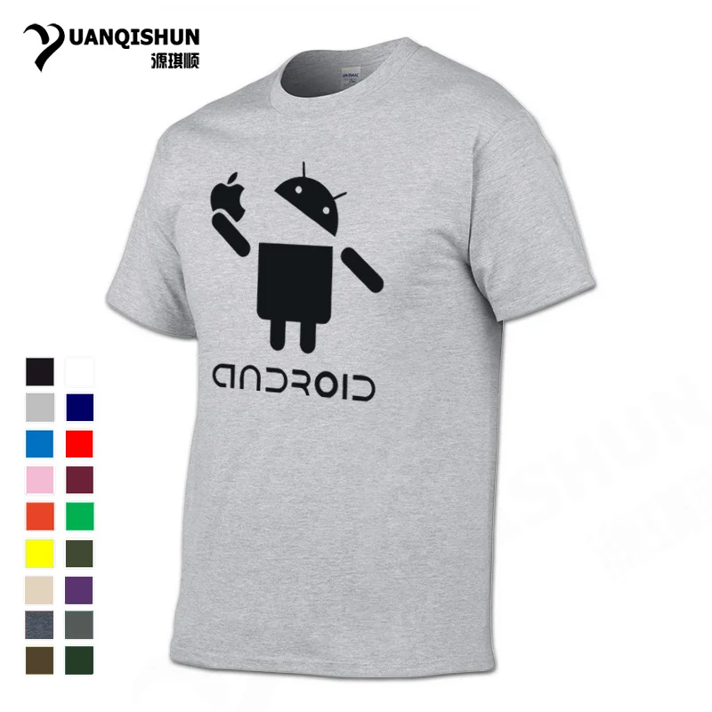 YUANQISHUN Мужская футболка Юмористическая креативная с Android роботом едой яблоком