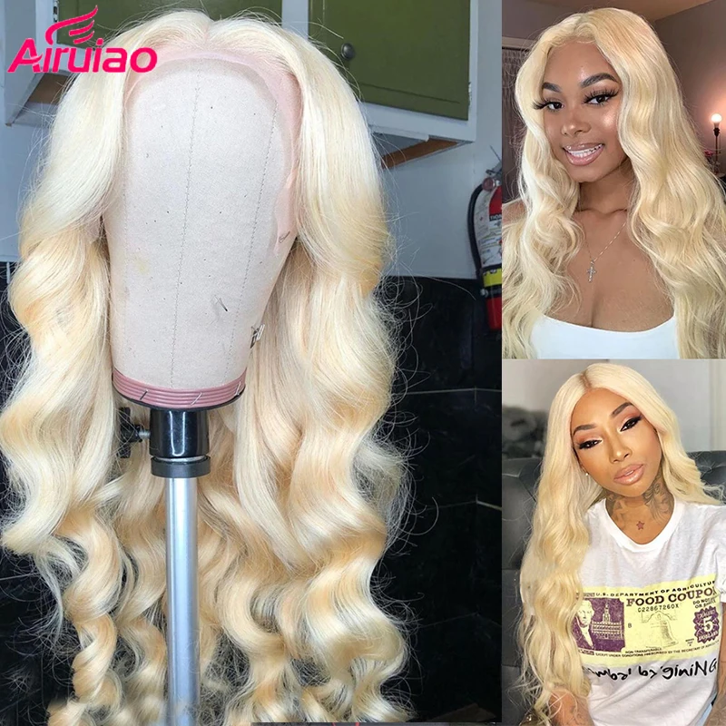 

613 Blonde Lace Front Human Hair Wig Pre Plucked Deep Body Wave Ombre Colored Wigs HD Transparent Lace Frontal Fulll Density