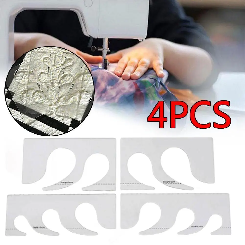 

Quilters Templates Ruler Feather Plume Ruler Template For Sewing Machine 1Set = 4 Pieces