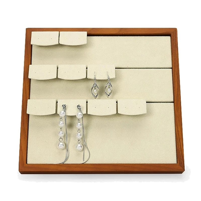 

Earring Display Stand Jewelry Display Tray Ear Stud Holder Rack Storage Case Earring Solid Wood Holder Shelf