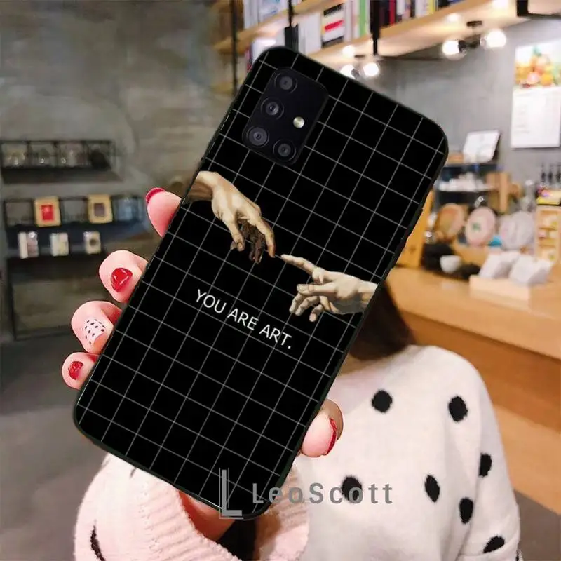 

Funny Hand The Creation of Adam Phone Case For Samsung A50 A51 A71 A20E A20S S10 S20 S21 S30 Plus ultra 5G M11