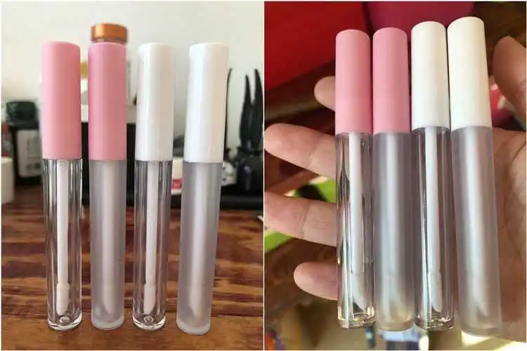 2 5 мл пластиковый матовый пустой блеск для губ трубка n розовый/белый крышка