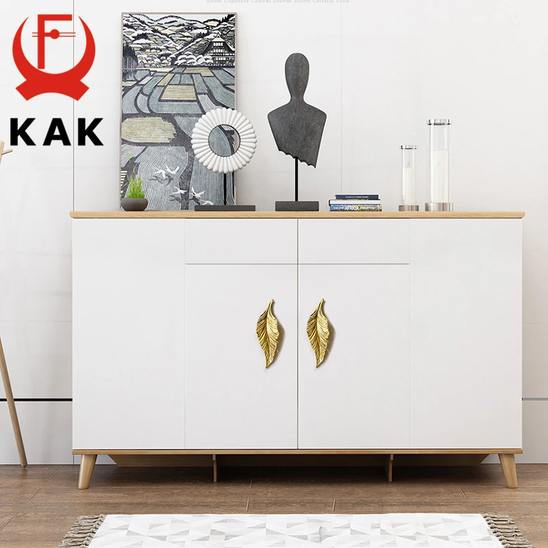KAK Новинка черные золотые листья креативные ручки для ящика шкафа двери