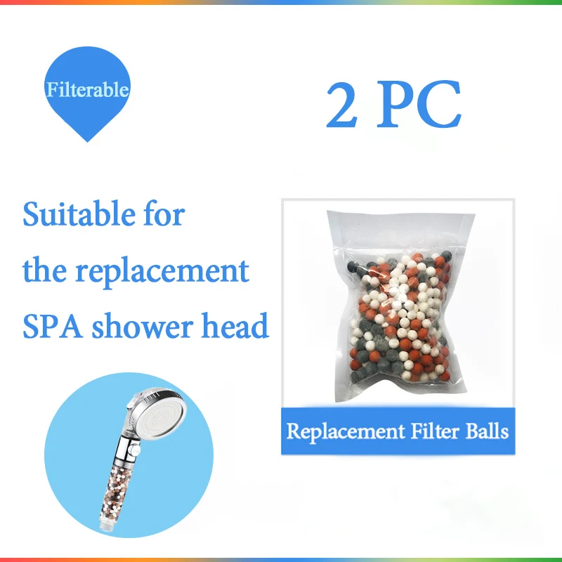 filter balls Zhang Ji Сменный фильтр для заварки чая экономия воды насадка для душа Спа с кнопкой остановки 3 режима Регулируемая душевая головка высокого давления - Цвет: filter balls