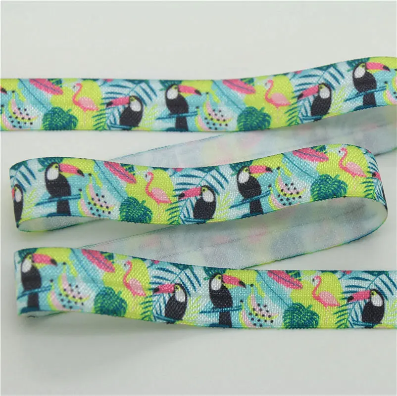 DHK 5/8 'Ƌ ярдов тропических кактусов и принтом в виде птицы Сложите эластичный