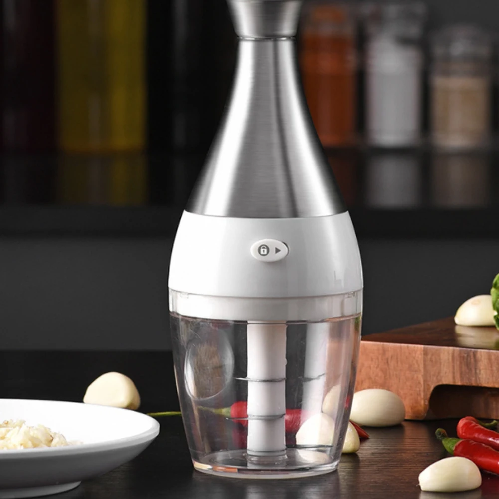 

In Stock Manual Food Chopper Stainless Steel Hand Chopper Dicer Easy to Clean Slap Press Chopper for Onion Garlic Vegetable