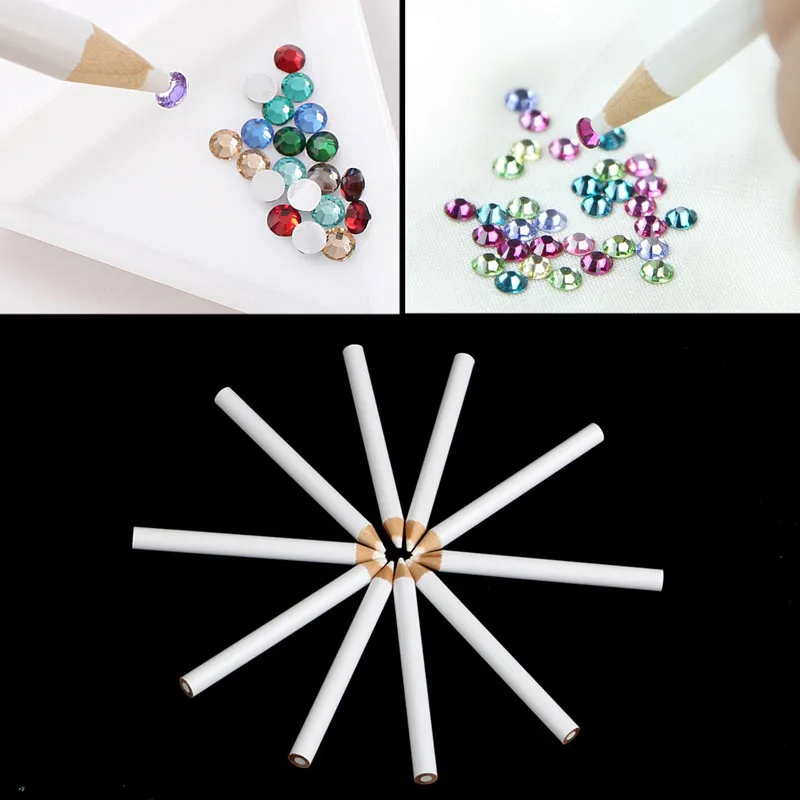 10 шт. стразы для дизайна ногтей инструменты сбора камней карандашная ручка