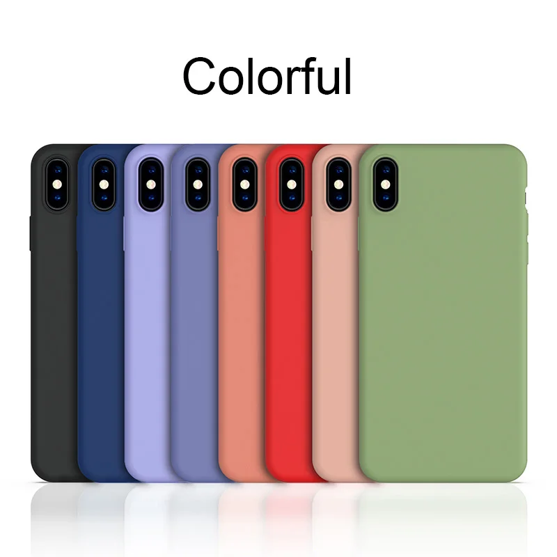 Роскошный чехол из жидкого силикона для iPhone 11 Pro Max XS XR X 6 S 7 8 Plus 7Plus мягкая задняя