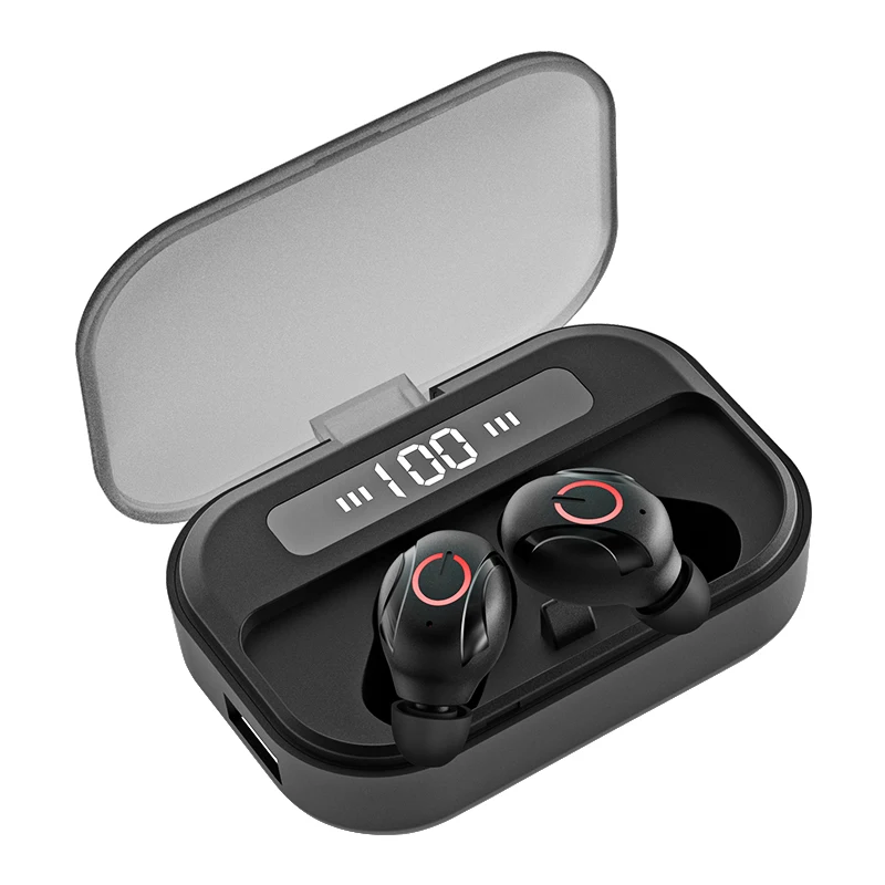 Беспроводные Bluetooth-наушники T8 IPX7 водостойкие с зарядным футляром на 1500 мА · ч |