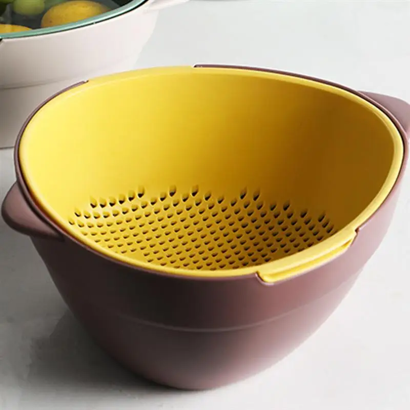 Двухслойная корзина для сушки портативный фильтр мытья риса овощей и фруктов