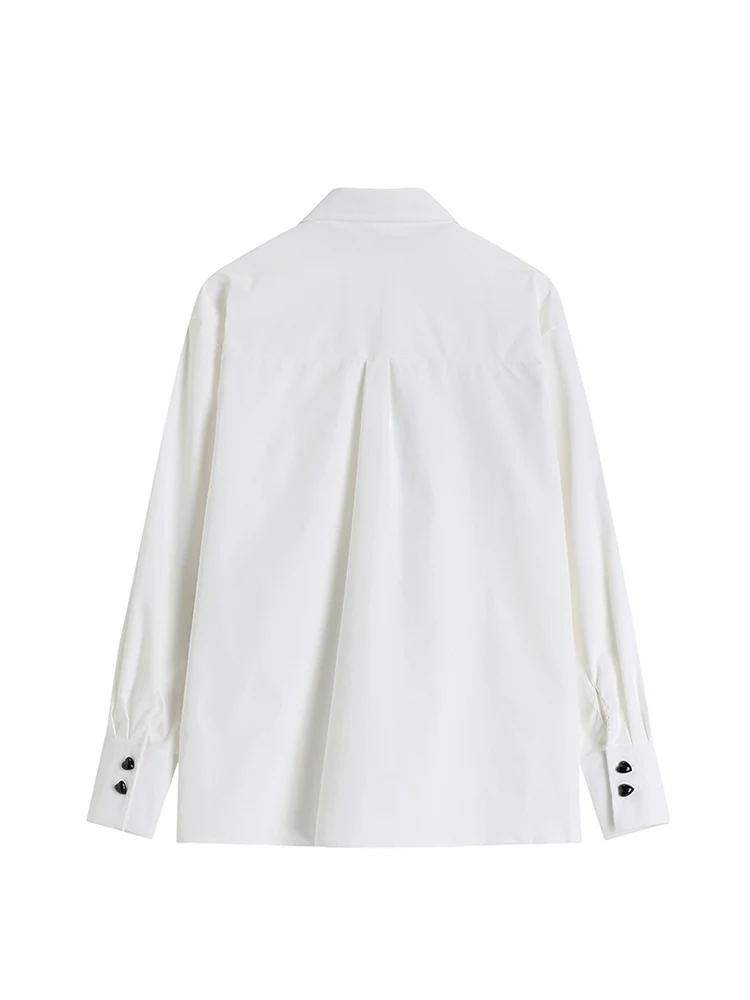 Рубашка-поло женская с длинным рукавом модная винтажная однобортная уличная