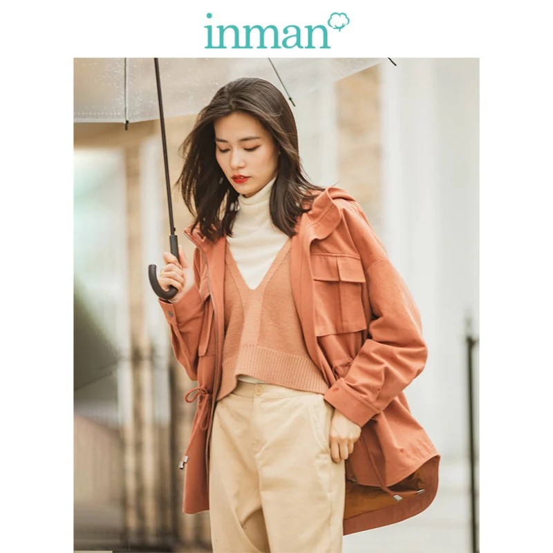 INMAN осень 2019 Новое поступление модное контрастное с капюшоном индивидуальное