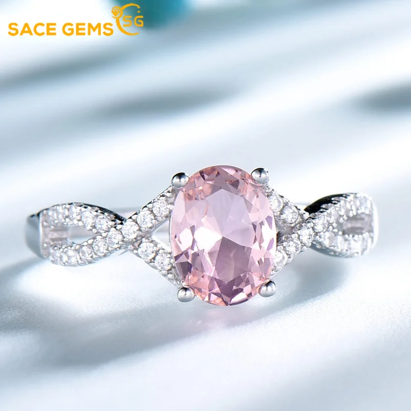 

SACE GEMS Luxury 925 Sterling Silver Natural Sapphire Morganite Emerald Topaz Gemstone Wedding Engagement Cocktaill Ring Jewelry