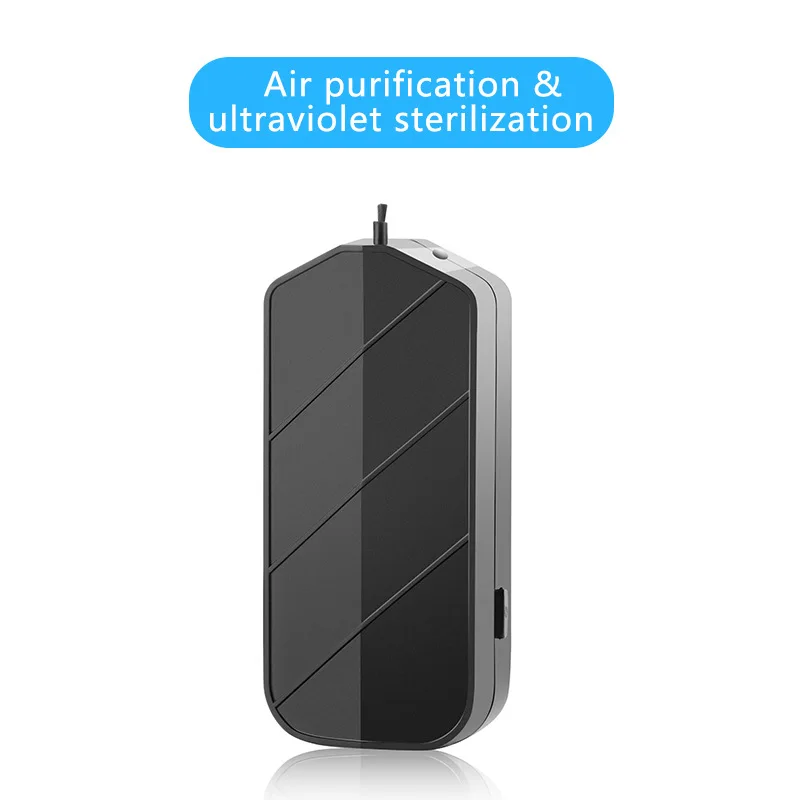 Personal Wearable Air Purifier with Led Light Necklace Mini Portable Freshener Ionizer Negative Ion Generator Black | Бытовая техника