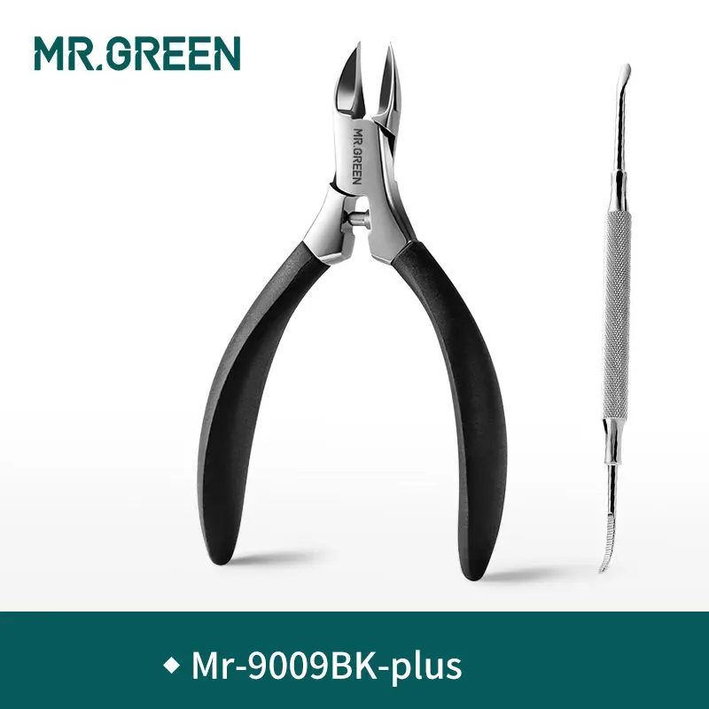 M-9009BK-PLUS MR.GREEN инструменты для маникюра профессиональные из нержавеющей стали толстые ногти вросшие кусачки для кутикулы Триммер плоскогубцы ножницы кусачки для ногтей - Цвет: M-9009BK-PLUS
