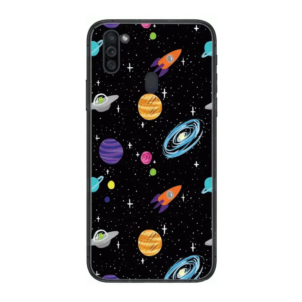 

Cartoon starry sky Mobile Phone Case Hull For Samsung Galaxy M 10 20 21 31 30 60S 31S Black Shell Art Cell Cover TPU