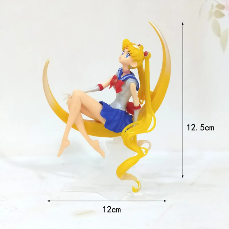 

12cm Sitting Sailor Moon Tsukino Usagi Action Figure PVC Cake Collection Model toys brinquedos for christmas gift